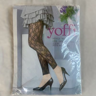 Yoffi Fashion Footless Tights Floral Lace Fits 5